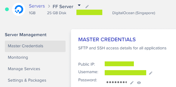 輕鬆完成 Cloudways 主機備份、升級主機規格 Cloudways - Master Credentials