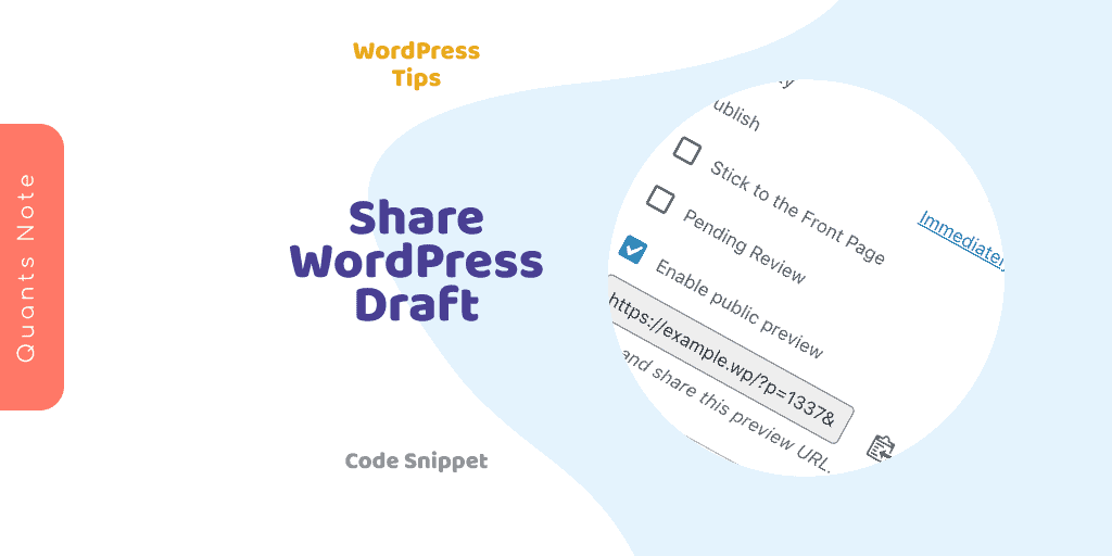 WordPress - Share WordPress Draft
