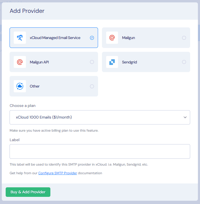 xCloud 評測:從 0 到下一代雲端主機控制面板 xCloud-add-email-provider