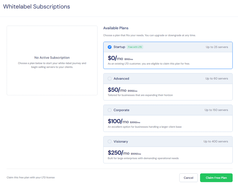 xCloud 評測:從 0 到下一代雲端主機控制面板 xCloud-whitelabel-subscriptions