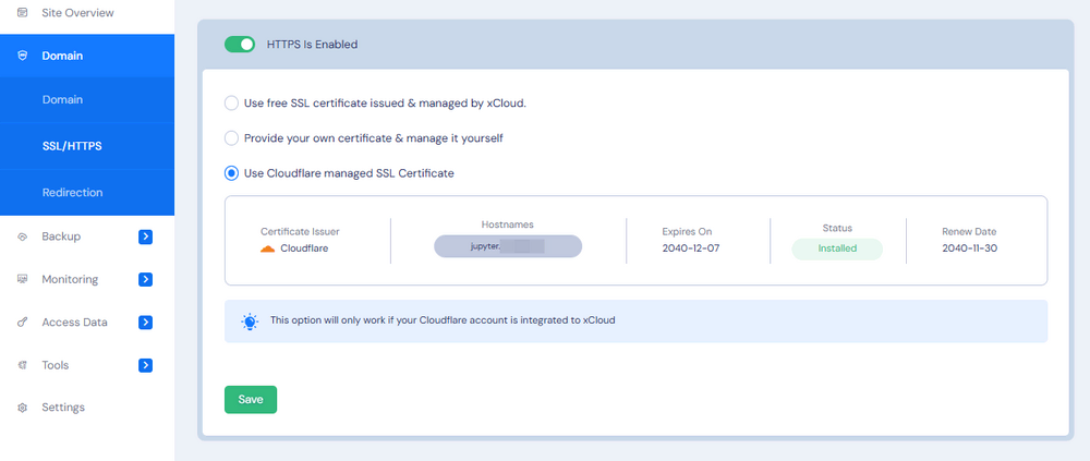 xCloud 部署 Jupyter Notebook 實戰:整合 Docker、Cloudflare 與 Nginx 反向代理 xCloud 由 Cloudflare 整合管理 DNS SSL HTTPS
