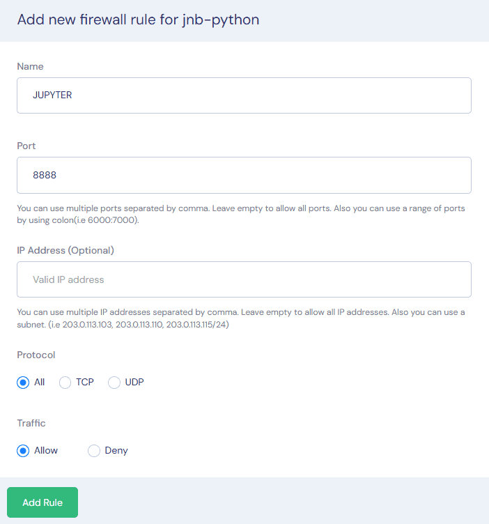 xCloud 部署 Jupyter Notebook 實戰:整合 Docker、Cloudflare 與 Nginx 反向代理 xCloud 設定 Jupyter 所需的防火牆 Port